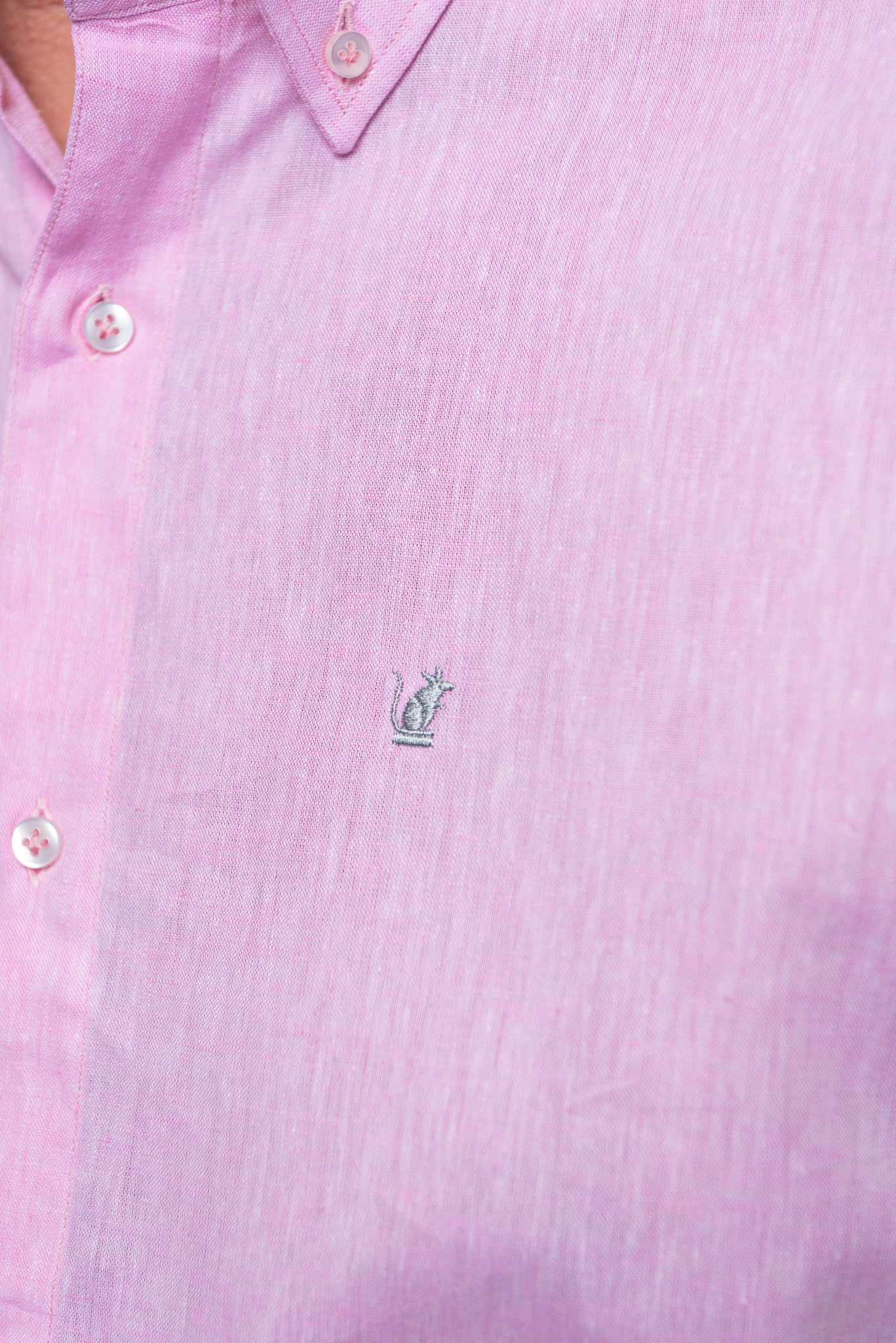 Camicia misto lino e cotone Rosa Raton