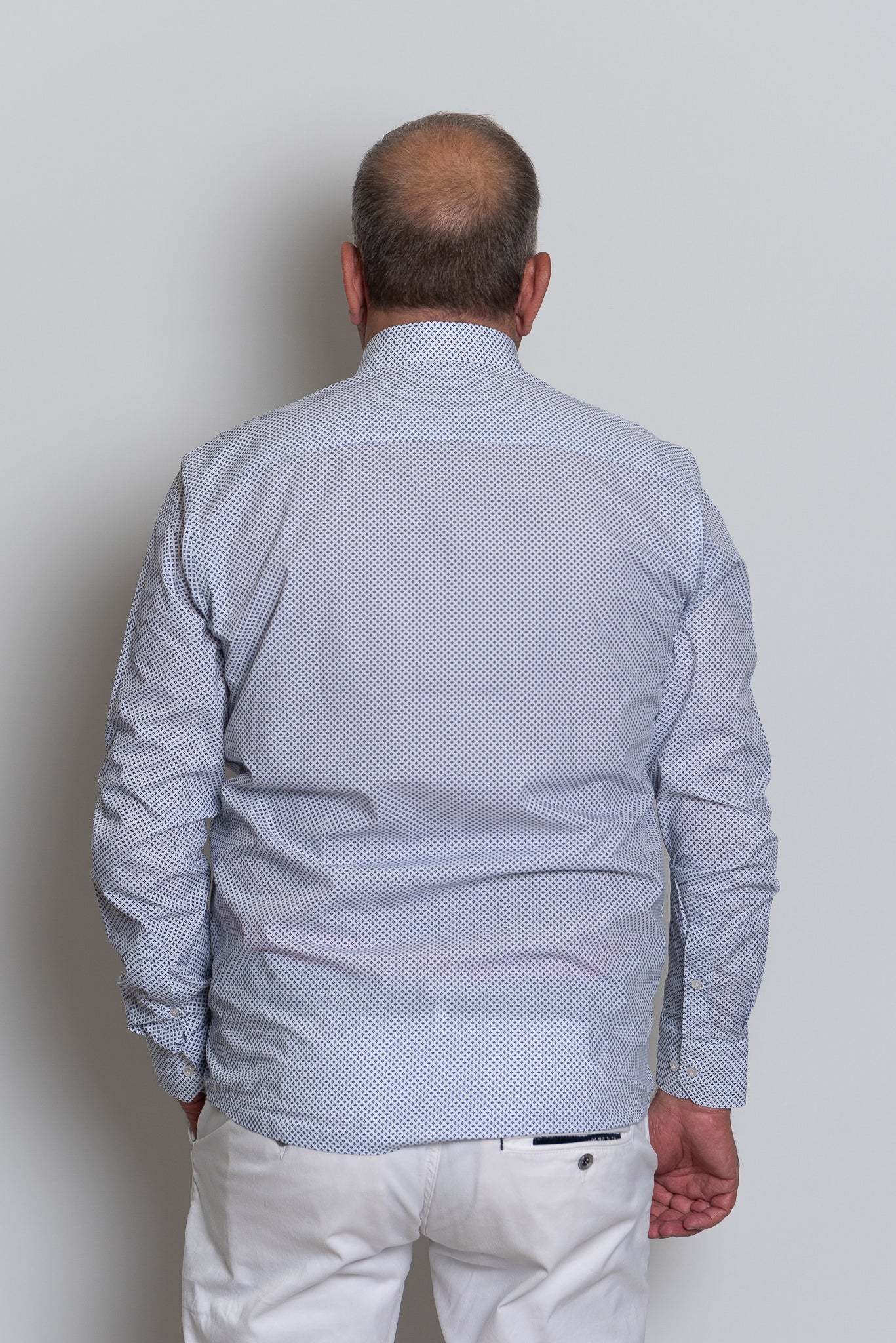 Camicia rombi blu Ratòn (mini logo)