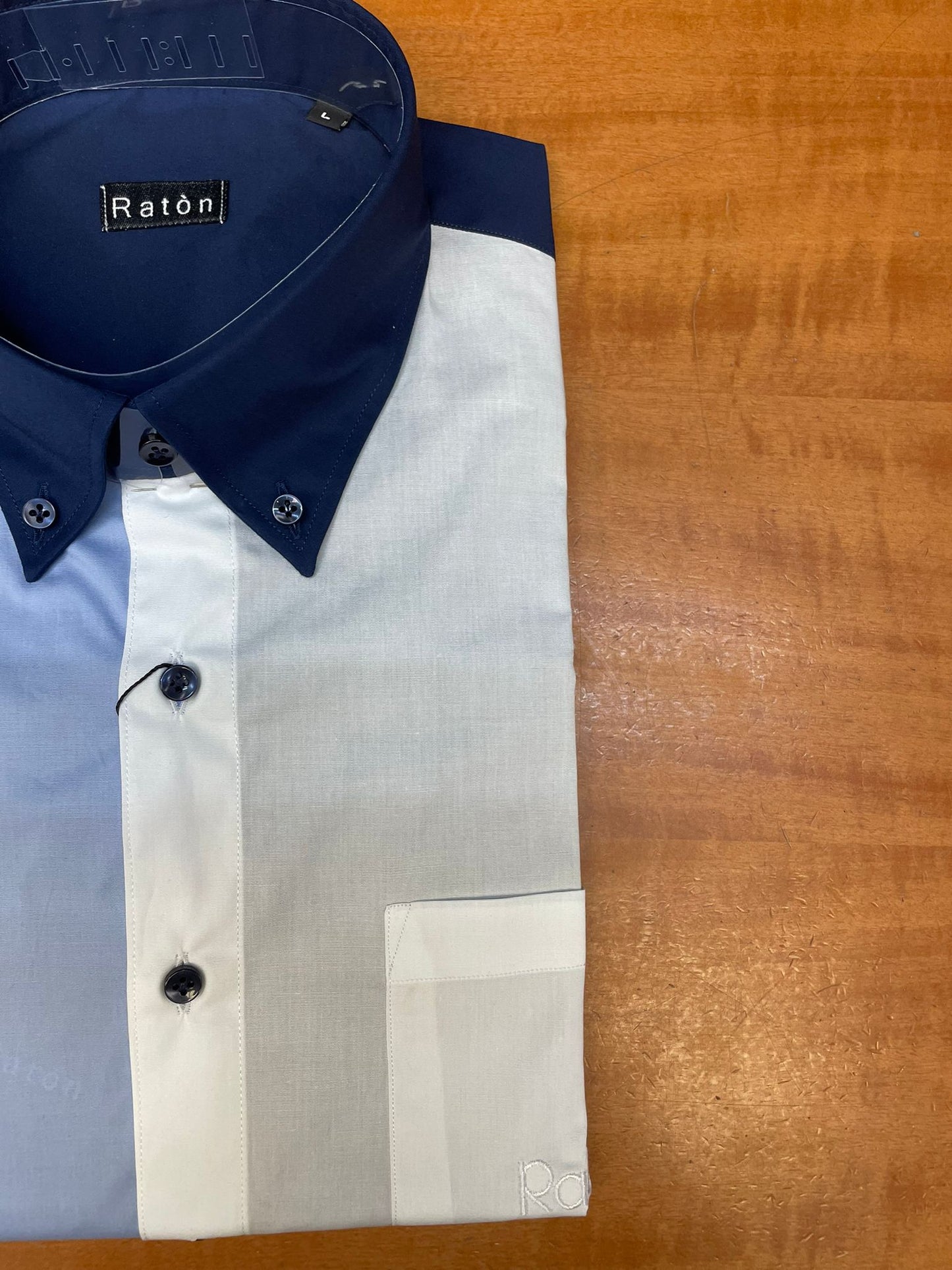 Camicia Bicolor Azzurro RatòN (con taschino) - RatòN