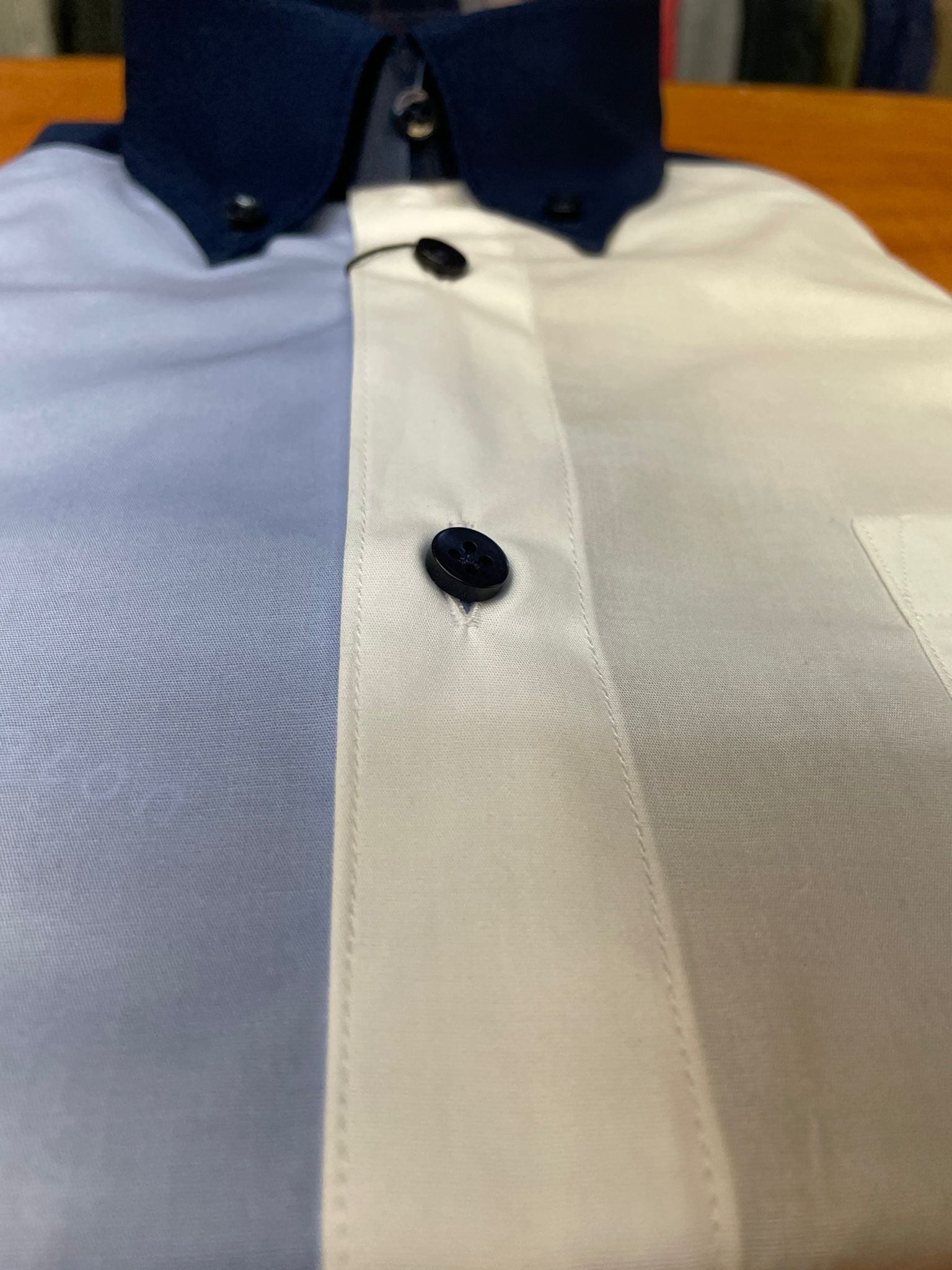 Camicia Bicolor Azzurro RatòN (con taschino) - RatòN